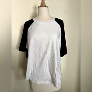 Current/Elliott velvet sleeved baseball tee